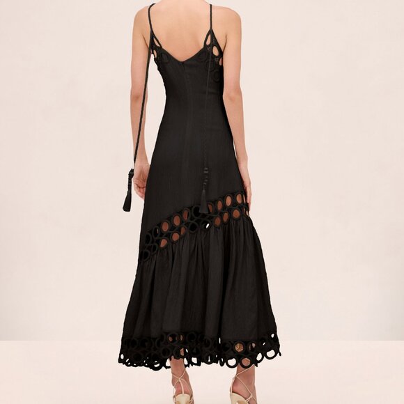 Alexis Chelsea Maxi Dress Gown Black Noir Small Party Vacation Cocktail - Picture 4 of 12